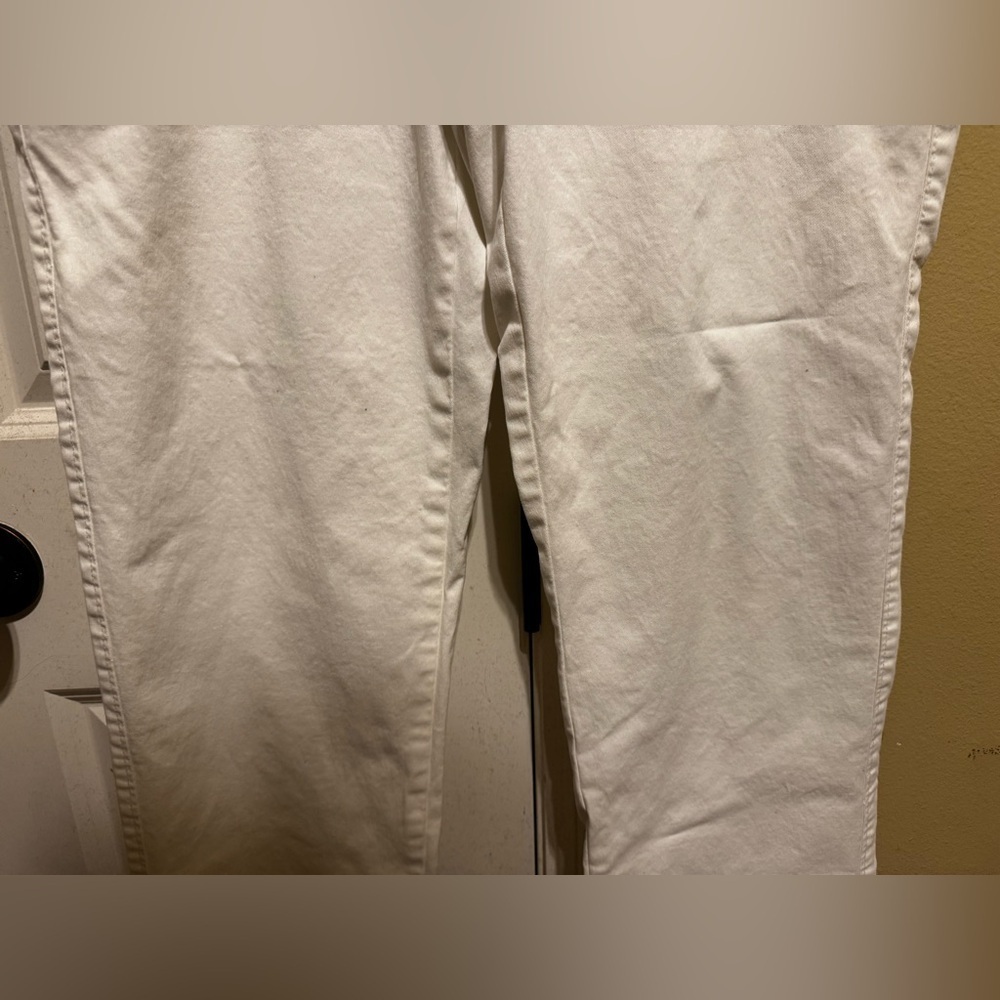 Roundtree & Yorke Casuals White Mens Slacks Pants Front Back Pockets Sz 34x30 - Picture 3 of 13